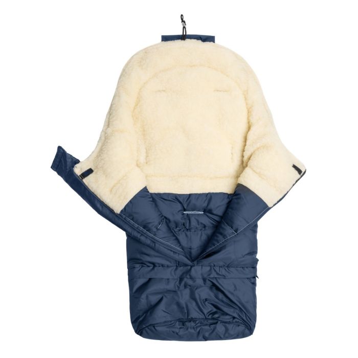Šiltas miegmaišis - vokelis vežimėliui  "Combi wool" Navy