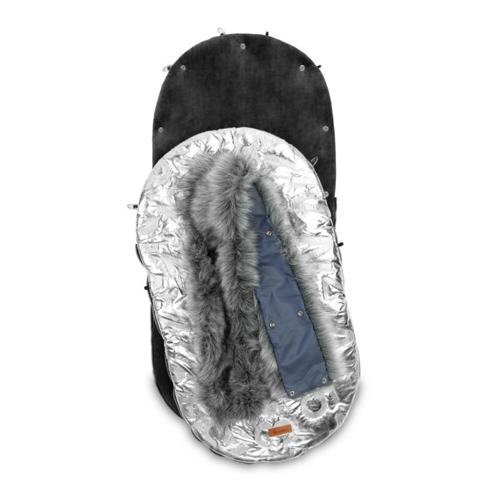 Šiltas miegmaišis - vokelis vežimėliui  "Aspen glamour" silver 