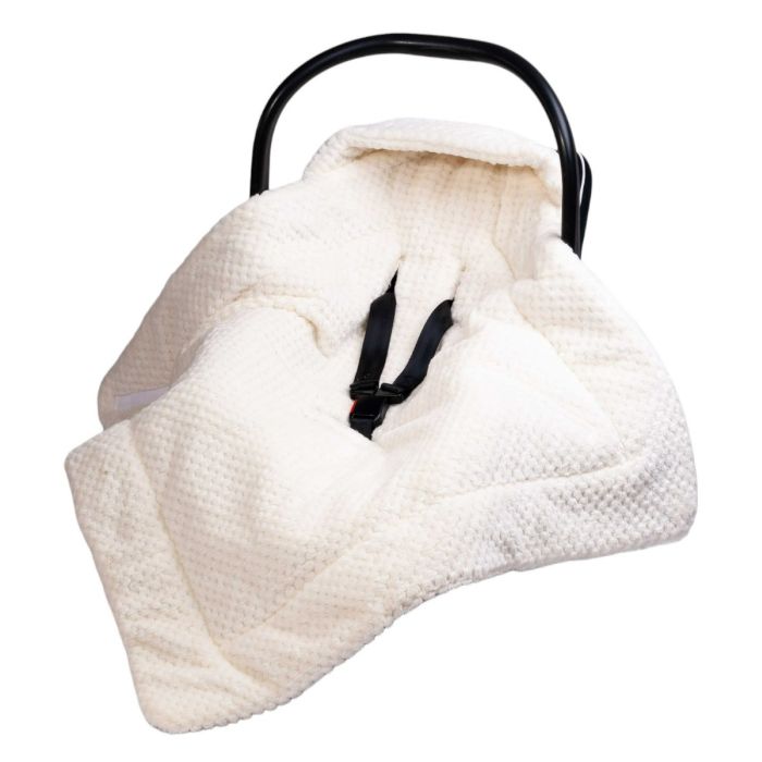 Pledas - vokelis automobilinei kėdutei "WARM VELVET" 80x80 cm smėlio spalvos