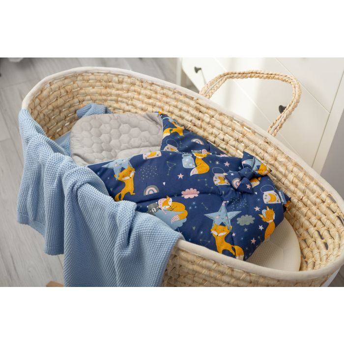 Dvipusis vokelis kūdikiui "Foxes" melsvas