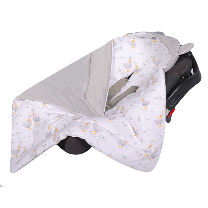 Pledas - vokelis automobilinei kėdutei "VELVET Golden goose" 80x80 cm 