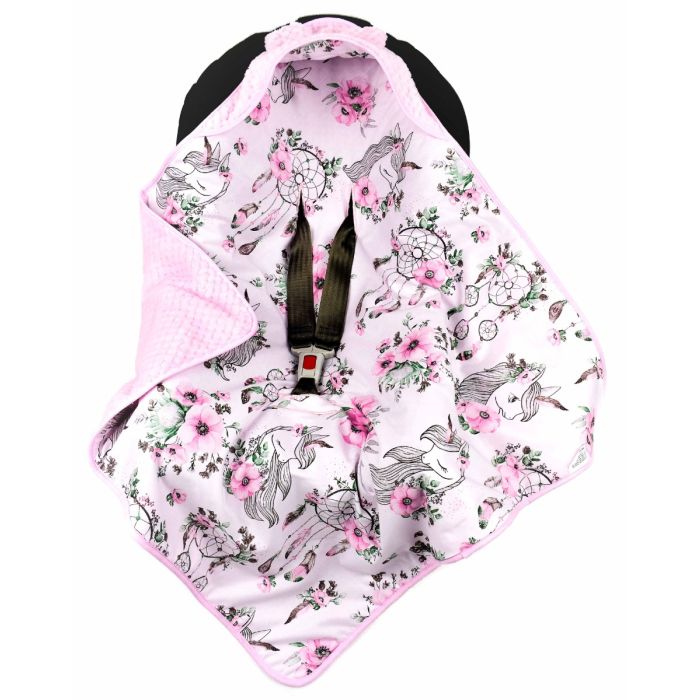 Pledas - vokelis automobilinei kėdutei "Unicorns" 80x80 cm