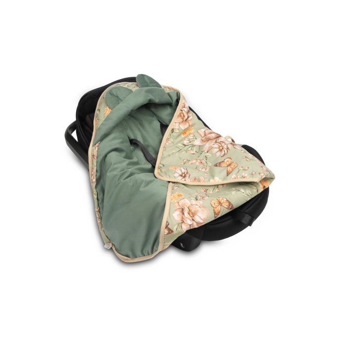Pledas automobilinei kėdutei "Floral green" 90x90 cm