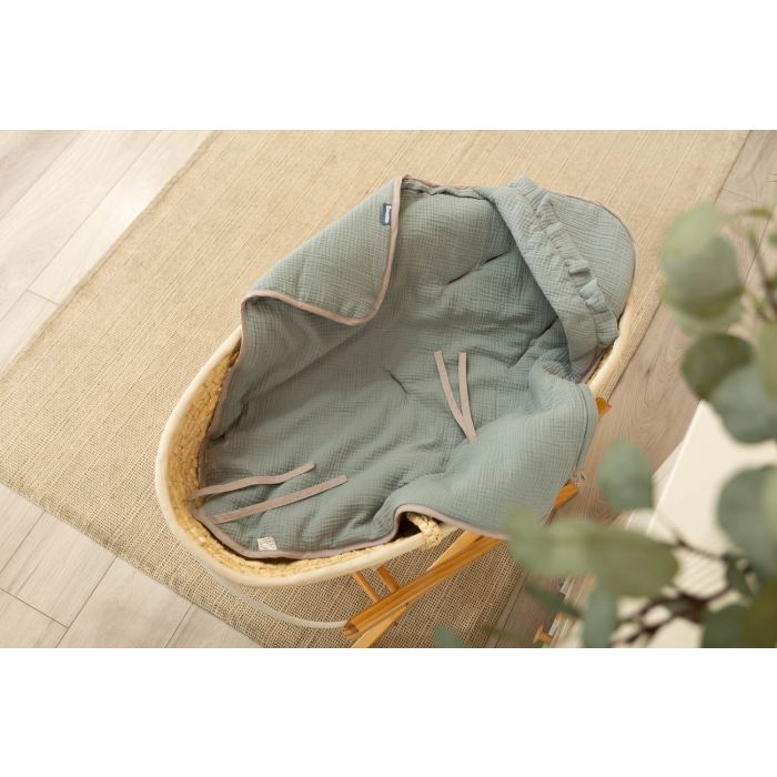 Muslino pledas automobilinei kėdutei "Natural" 90x90 cm khaki