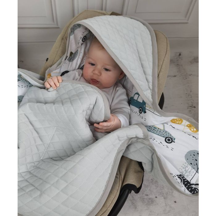 Pledas vokelis automobilinei kėdutei "Cars" pilkas