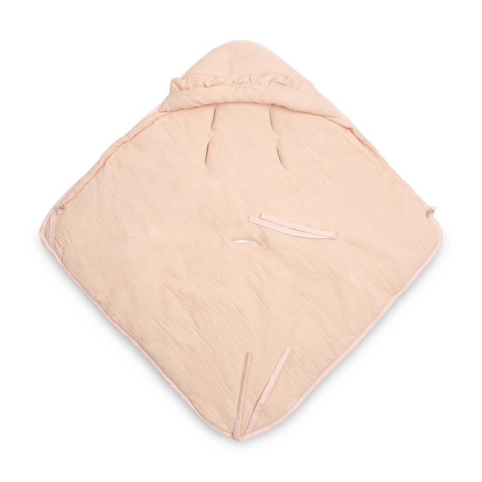 Muslino pledas automobilinei kėdutei "Natural" 90x90 cm pink
