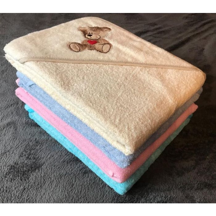 Rankšluostis kūdikiui "Teddy bear" su gobtuvu 