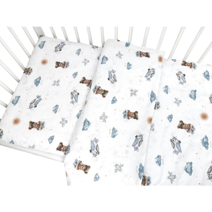 Patalynė kūdikio lopšiukui 80x70cm "Aviator teddy blue" 