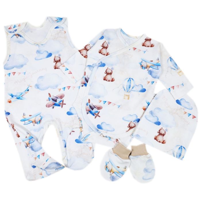 Kūdikio kraitelis - drabužėliai naujagimiui "Magic" 4 dalių