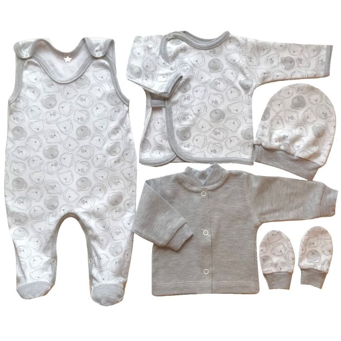 Kūdikio kraitelis - drabužėliai naujagimiui "Baby bear" 5 dalių