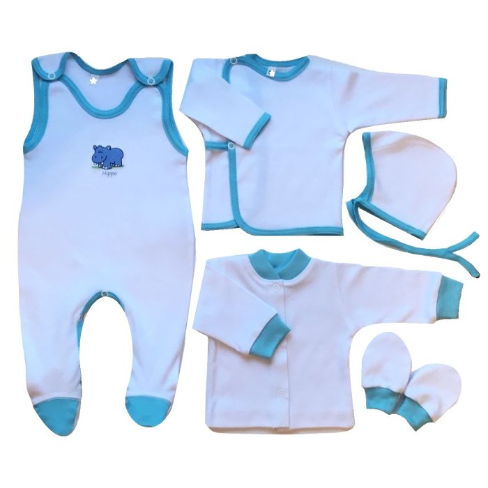 Kūdikio kraitelis - drabužėliai naujagimiui "Mono" 5 dalių 