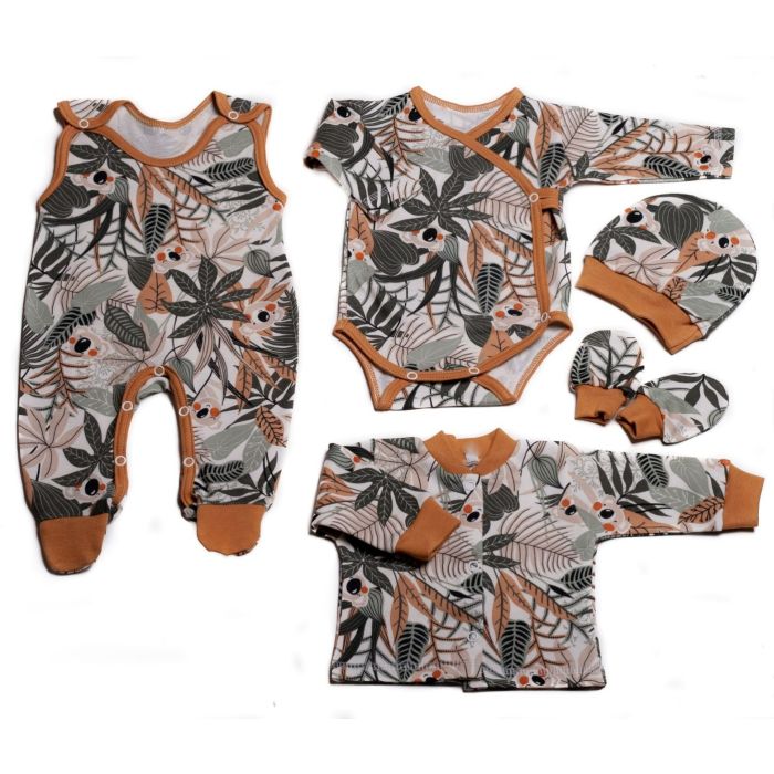 Bērnu komplektiņš no 5 daļam "Tropics" brūns