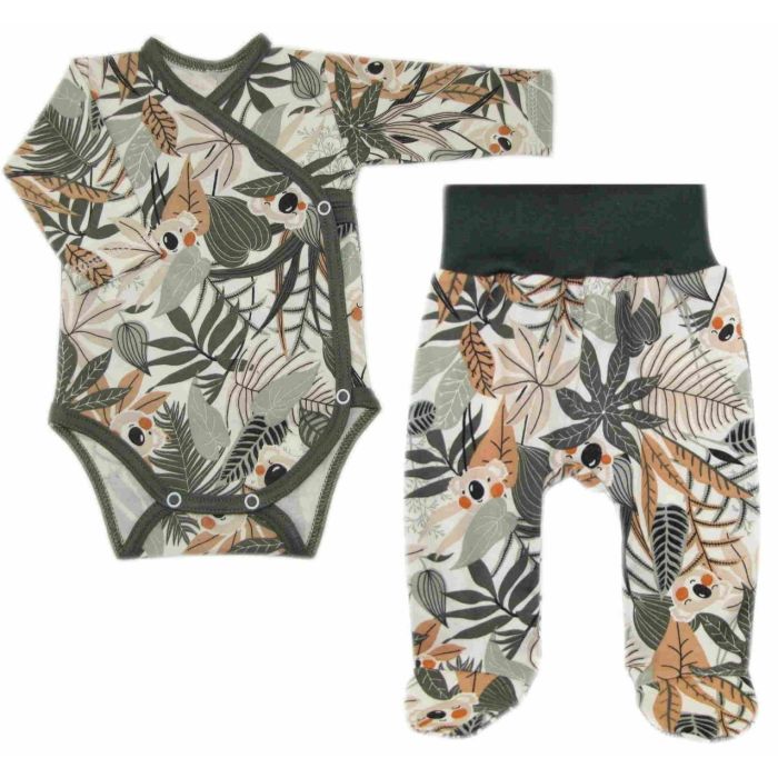 Drabužėliai kūdikiui "Tropics khaki" 2 dalių 