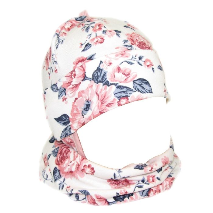 Kepurytė ir kaklaskarė kūdikiui "Cosy" - English rose