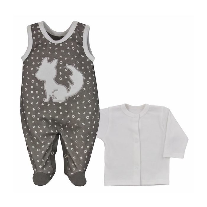 Drabužėliai kūdikiui "FOX 1" 2 dalių, rudi