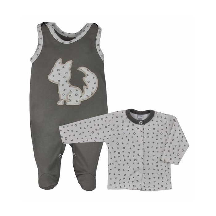 Drabužėliai kūdikiui "FOX 2" 2 dalių, rudi