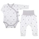 Drabužėliai kūdikiui "Bear glamour grey" balti 2 dalių 