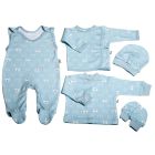 Kūdikio kraitelis - drabužėliai naujagimiui "Bear glamour mint" 5 dalių 