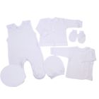 Kūdikio kraitelis - drabužėliai naujagimiui "Natural white" 5 dalių