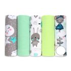 Flanelinių vystyklų rinkinys kūdikiams kurį sudaro 5 vienetai flanelinių vystyklų. 