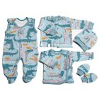 Kūdikio kraitelis - drabužėliai naujagimiui "Croco iceberg" 5 dalių 