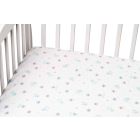 Paklodė su guma 120x60 "Golden goose pink"- medvilninė