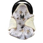 Pledas vokelis automobilinei kėdutei 80x80 cm "Bear pilot" ecru 