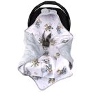 Pledas vokelis automobilinei kėdutei 80x80 cm "Bear pilot" pilkas