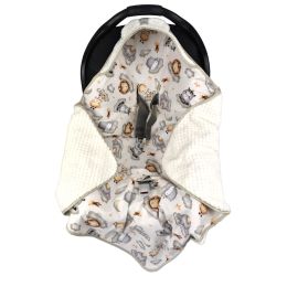 Pledas vokelis automobilinei kėdutei 80x80 cm "Keep dreaming" ecru