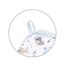 Rankšluostis kūdikiui "Indiana" su gobtuvu 100x100 cm "frotte" melsvas