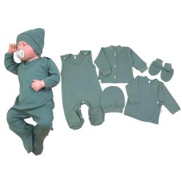 Kūdikio kraitelis - drabužėliai naujagimiui "Blank khaki" 5 dalių