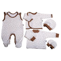 Kūdikio kraitelis - drabužėliai naujagimiui "Floret" 5 dalių