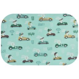 Daugkartinis neperšlampamas paklotas 45x55cm "Bunny go mint"