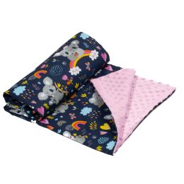 Žalias pledukas kūdikiui su lapėmis.