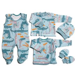 Kūdikio kraitelis - drabužėliai naujagimiui "Croco iceberg" 5 dalių 