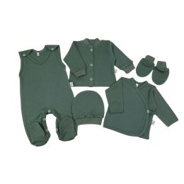 Kūdikio kraitelis - drabužėliai naujagimiui "Blank khaki" 5 dalių