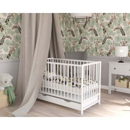 Lovytė kūdikiui, pilka su ištraukiamais pagaliukais ir reguliuojamu dugnu