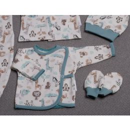 Kūdikio kraitelis - drabužėliai naujagimiui "Jungle iceberg" 5 dalių 