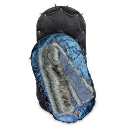 Šiltas miegmaišis - vokelis vežimėliui  "Aspen glamour" melsvas