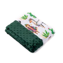 Pledas kūdikiui "Alpaca" 100x75cm žalias spalvos