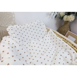 Muslino komplektas kūdikiui "Love" pledas 70x80 cm ir pagalvė 25X35 cm 
