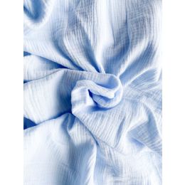 Muslino paklodė su guma  "Soft as a cloud" - melsva (38x80, 50x82x 60x120, 70x140)