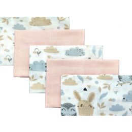Muslino vystyklų rinkinys kūdikiams "Mini" 5 vnt 38x38 cm