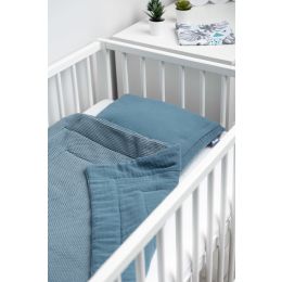 Muslino ir megztos medvilnės pledukas ir pagalvė kūdikiui "Luxury"