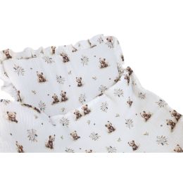 Muslino komplektas kūdikiui "Little bears" pledas 70x80 cm ir pagalvė 35x25 cm 