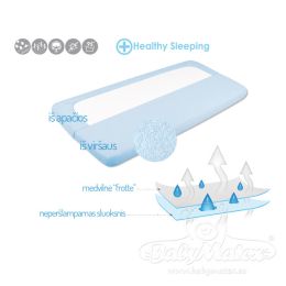 Neperšlampama paklodė su guma "Frotte" mėlynos sp.