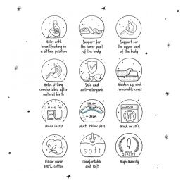 Nėščiosios pagalvė - komforto 190 cm "Leaf prints" 