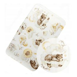 Paklodė su guma 120x60 "Golden goose pink"- medvilninė