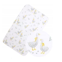 Paklodė su guma 120x60 "Golden goose yellow"- medvilninė