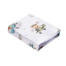 Paklode kūdikiui su guma 60x120 "Bear pilot blue"- medvilninė